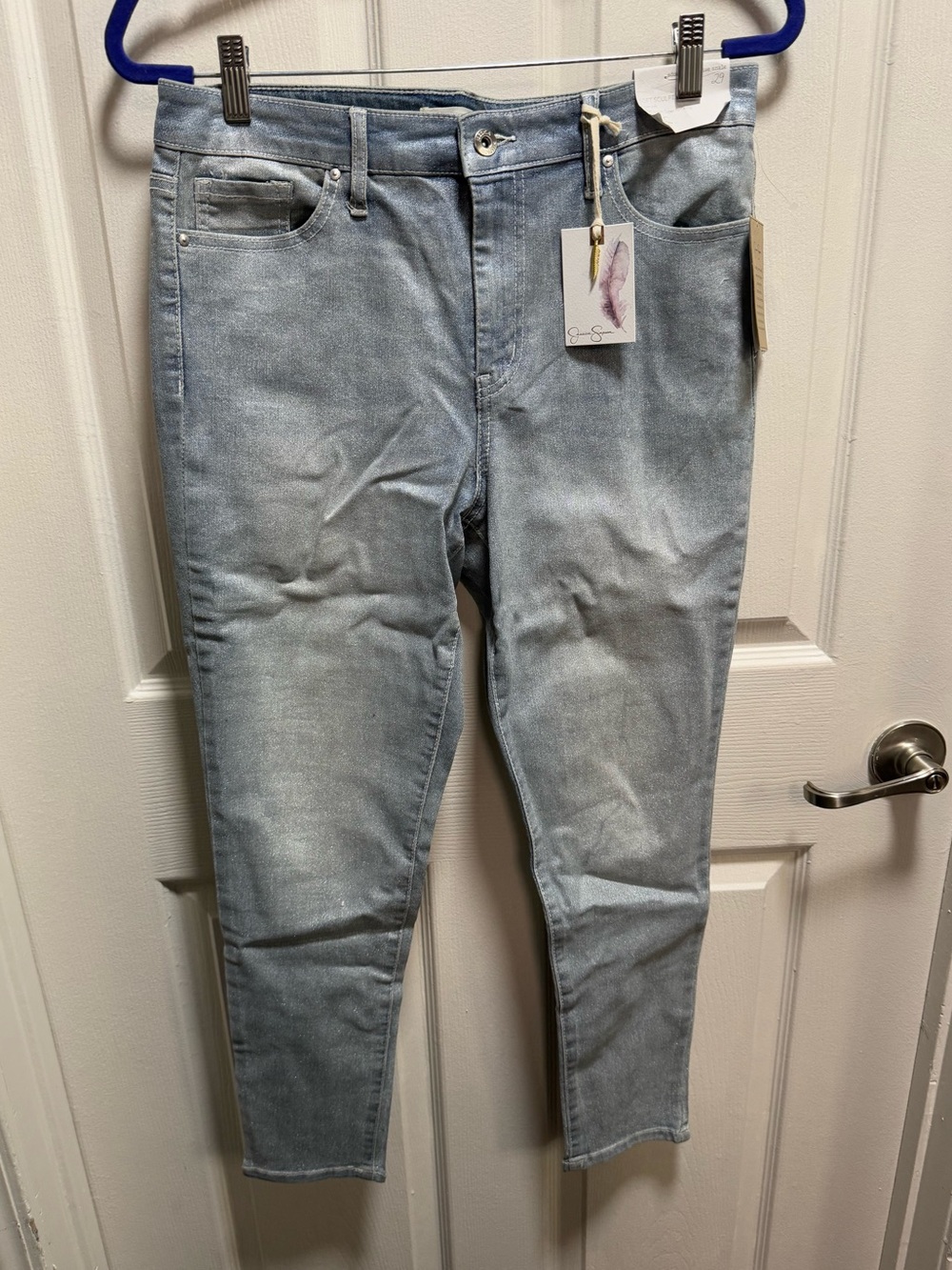 Glitter light Wash High-Rise Women’s Jeans Jessica Simpson size 29 NWT
